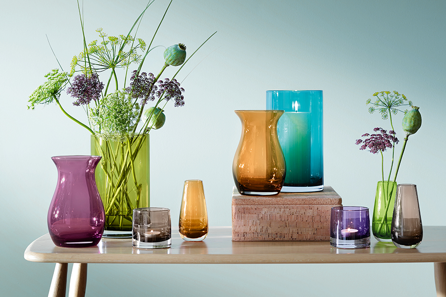 Ваза цилиндрическая Flower Colour 25 см зелёная LSA International G130725414 - Вид №2