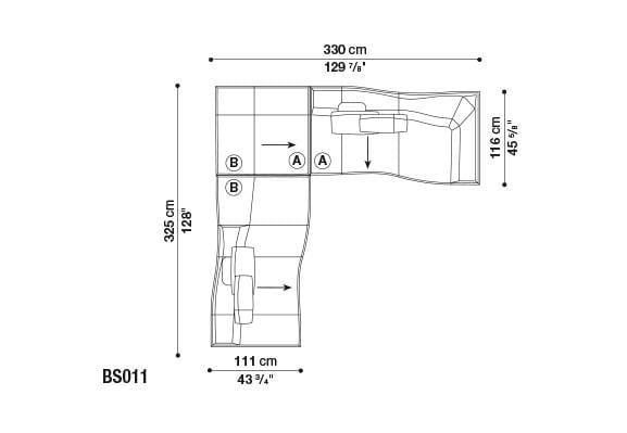 Угловой диван из ткани B&B Italia ARCH-00127003 - Вид №26