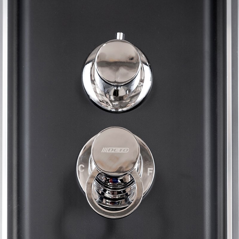 ЕМ1511 Rс электрикой (эл.) Душевая кабина DETO Серия EM BМ4510 с гидромассажем BLACK - Вид №2