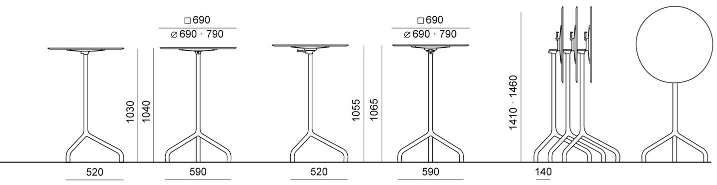 Urbantime Стол высокий квадратный с откидной столешницей Ribaltino sun-id-1452438 - Вид №1