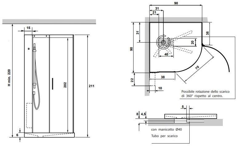 Gruppo Geromin Душевая кабина с хром-ароматерапией и гидромассажем Tempo sun-id-1489774 - Вид №4