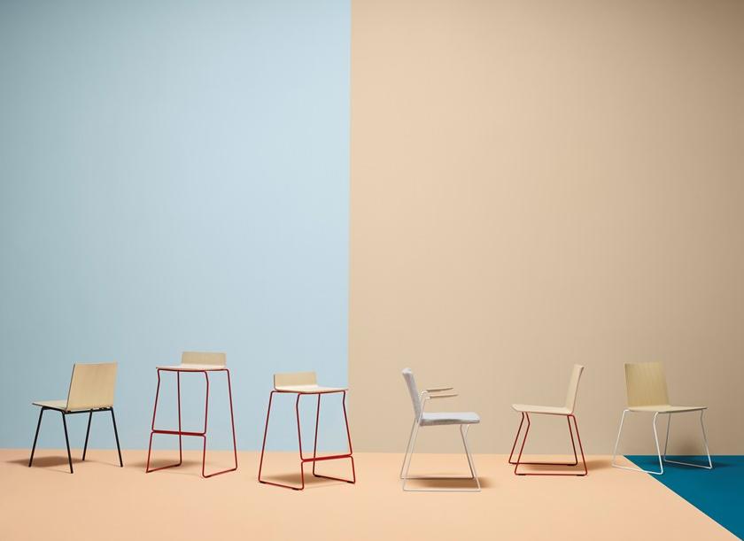 Pedrali Барный стул на санках с подставкой для ног Osaka metal 5717 - Вид №9