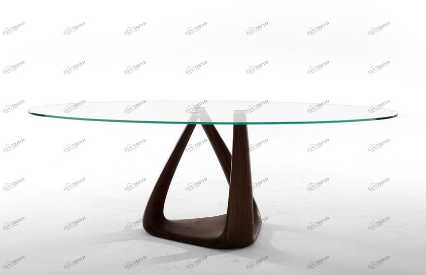 Tonin Casa Круглый стол из дерева и стекла sun-id-1406040