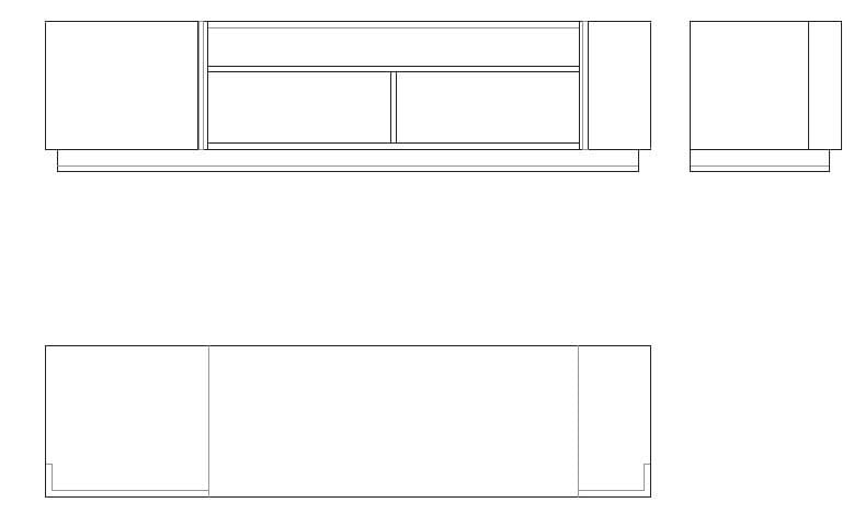 Шкаф для телевизора из черного дерева с распашными дверцами Sicis Island ARCH-00038510 - Вид №2