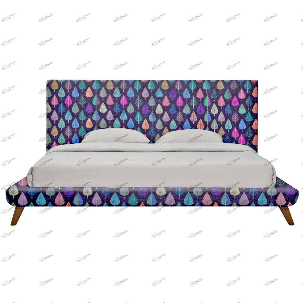 Кровать двуспальная 160х200 разноцветная Chameleo Leaf ICON DESIGNE ДИЗАЙНЕРСКИЕ 096841 Фиолетовый 