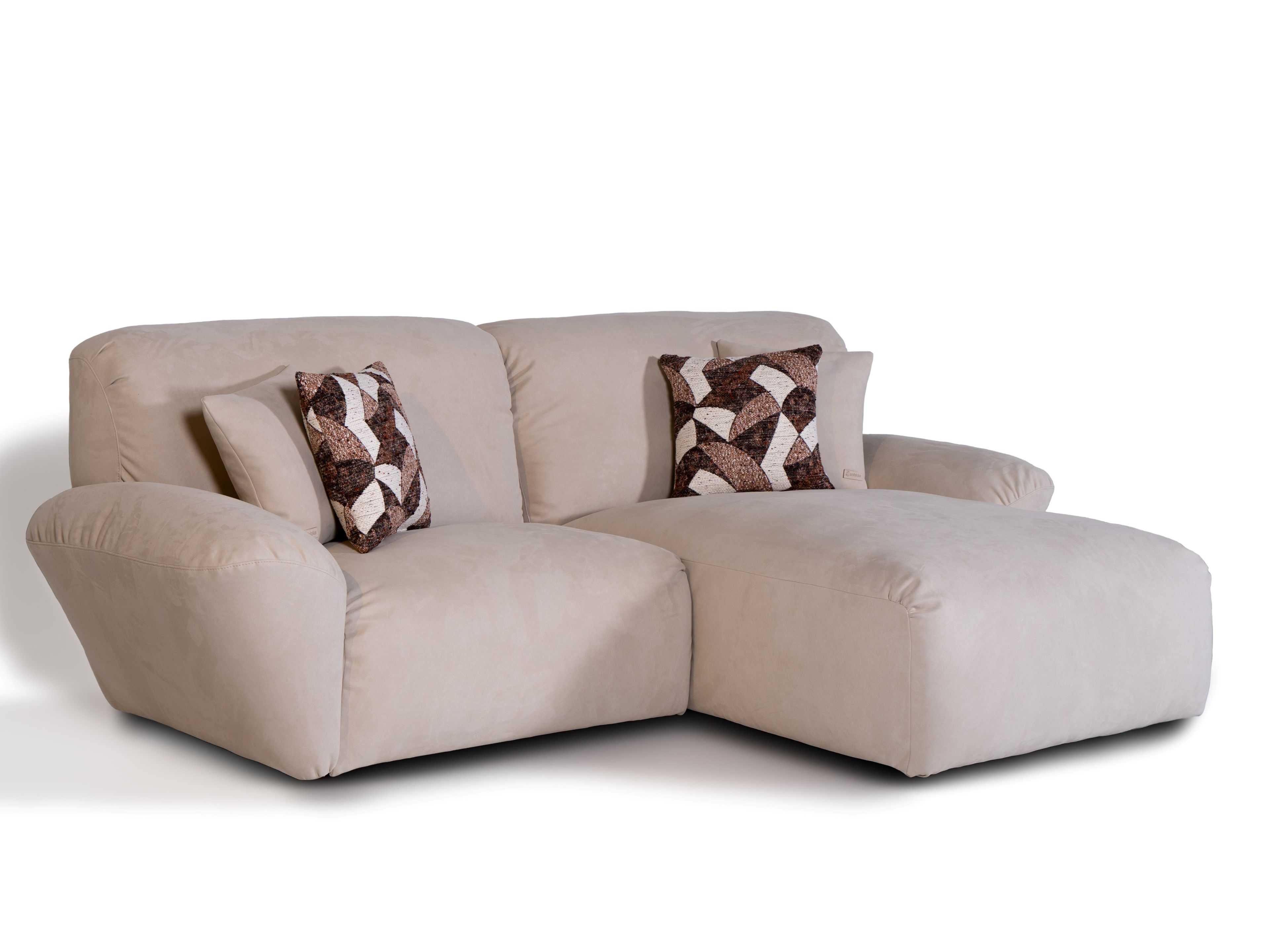 Диван из микрофибры с полуостровом Mantellassi 1926 Beluga ARCH-00073542 - Вид №1