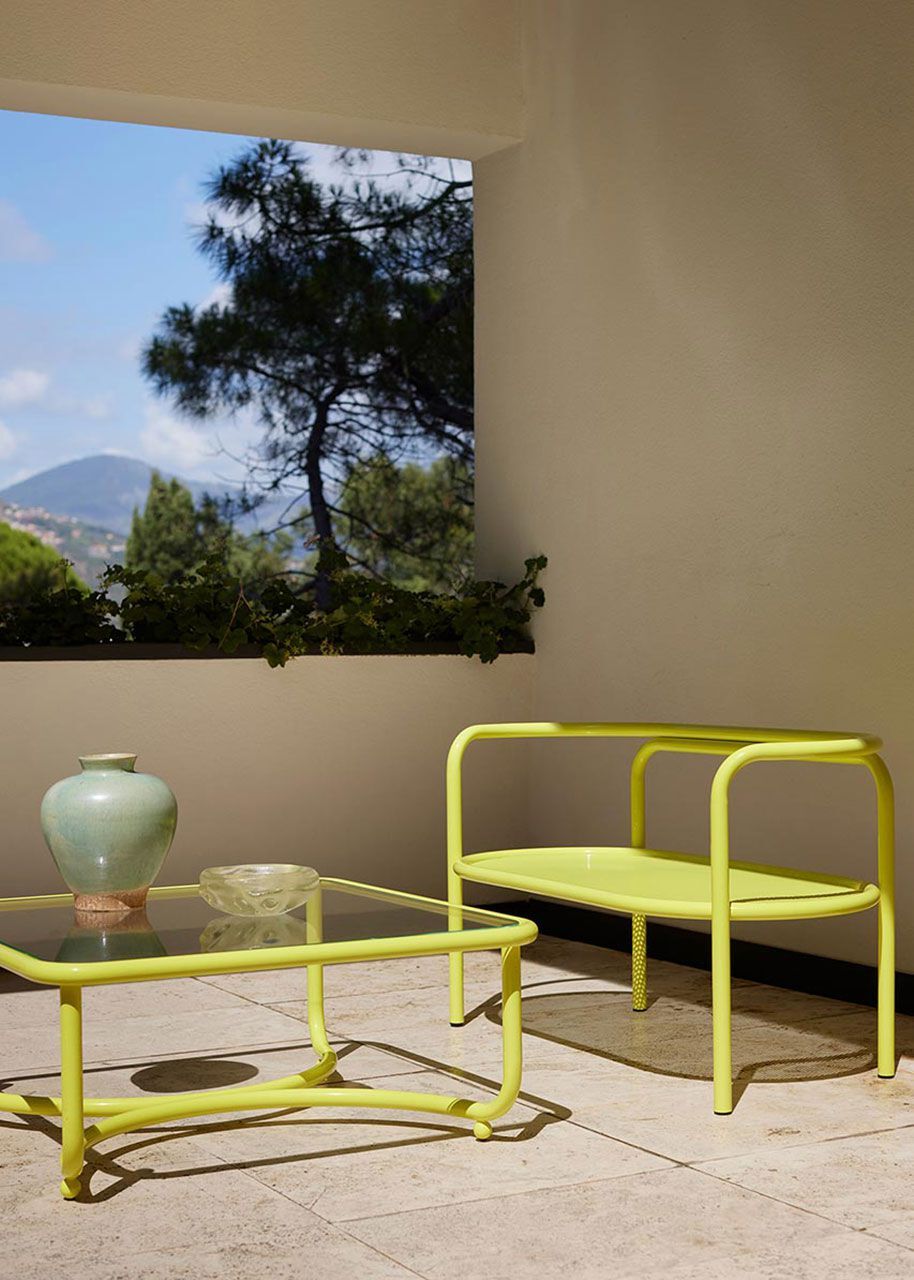 Стальная садовая скамейка с порошковым покрытием со спинкой Exteta Locus Solus ARCH-00137745 - Вид №12