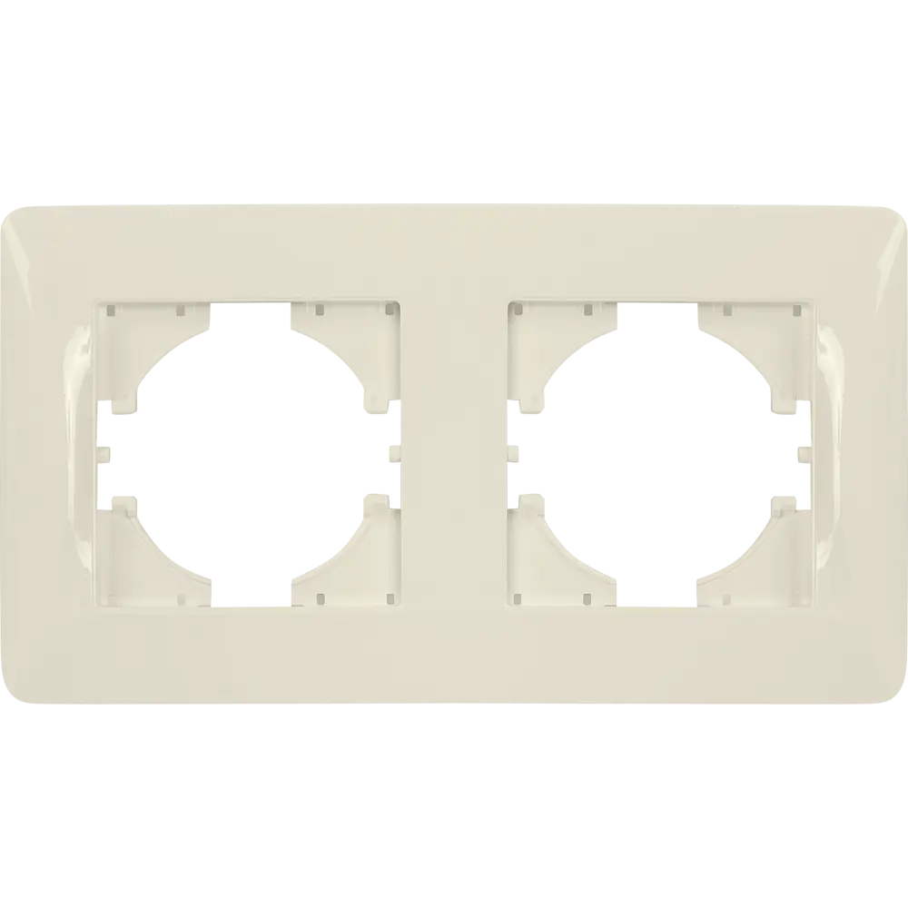 Рамка для розеток GUSI Electric Ugra - бежевая глянцевая на 2 поста 83865092 STLM-0045249