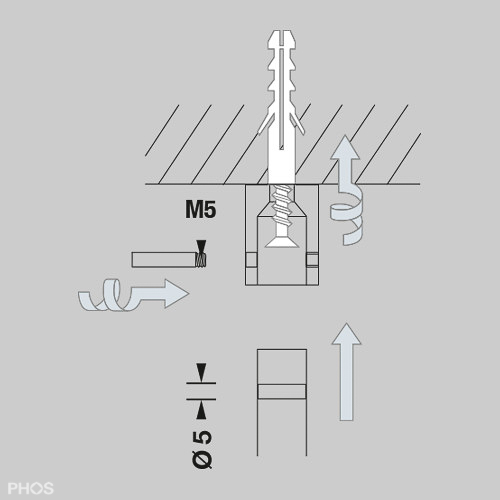 T3 Подвесной шкаф для крепления к потолку с 3 вращающимися крючками. PHOS  - Вид №2