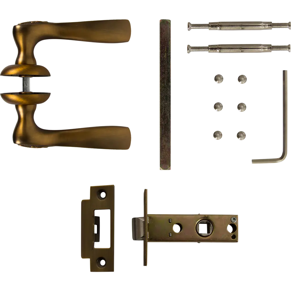 Комплект дверных ручек 12L 100, без запирания, цвет кофе ФАБРИКА ЗАМКОВ STLM-2154862 - Вид №6
