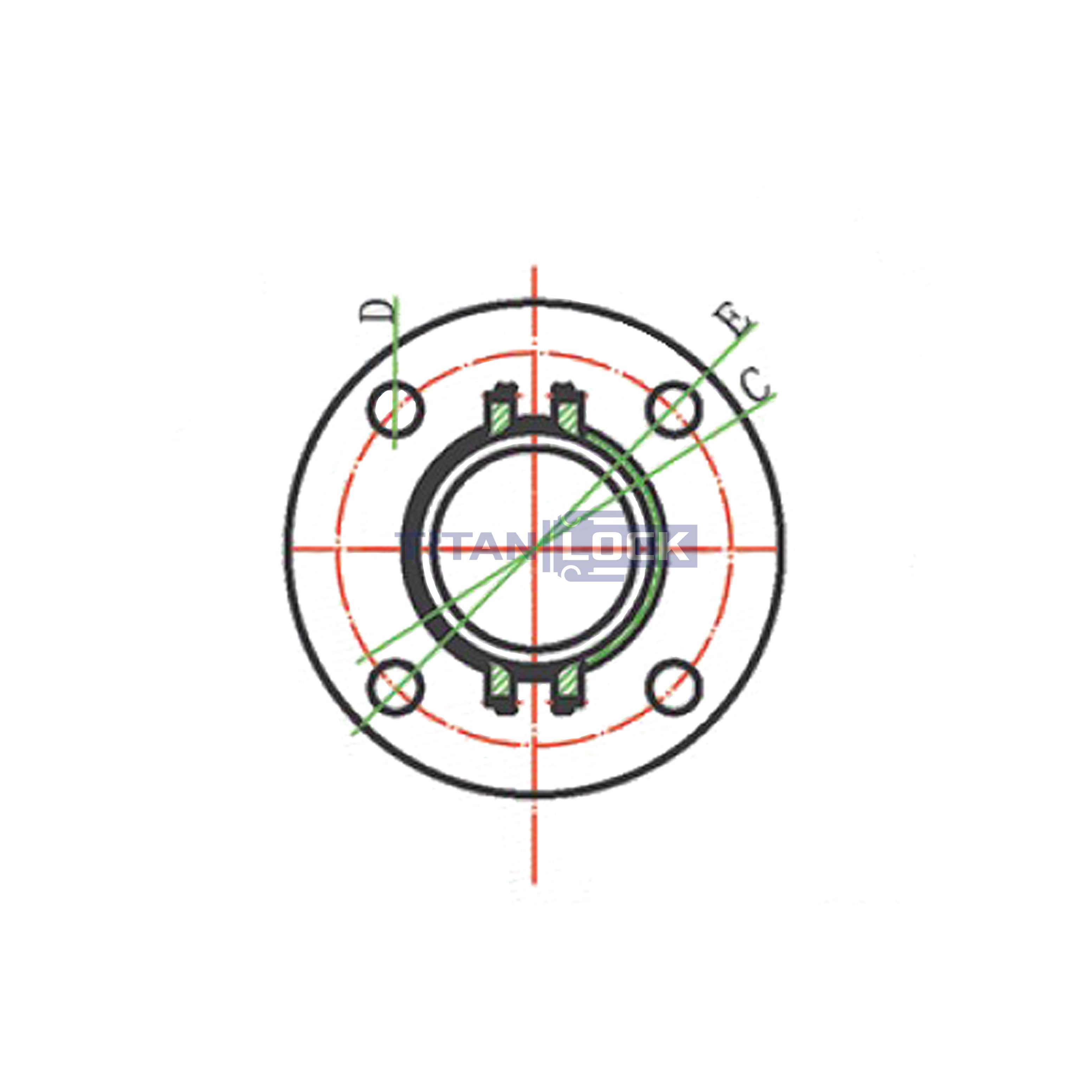 Камлок алюминиевый тип FC, розетка с фланцем 6", TL600FCAL TITAN LOCK  - Вид №1