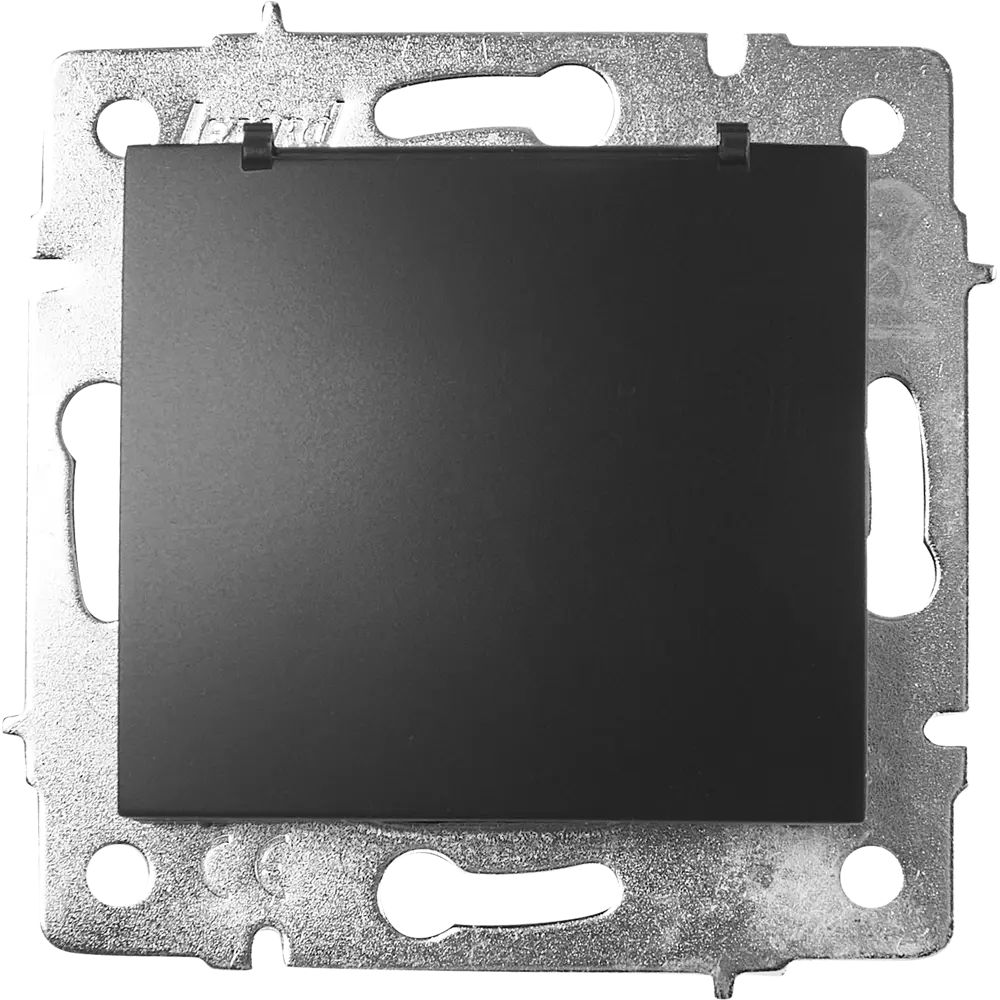 Розетка Lezard Karina с заземлением с крышкой цвет черный бархат STLM-2091419