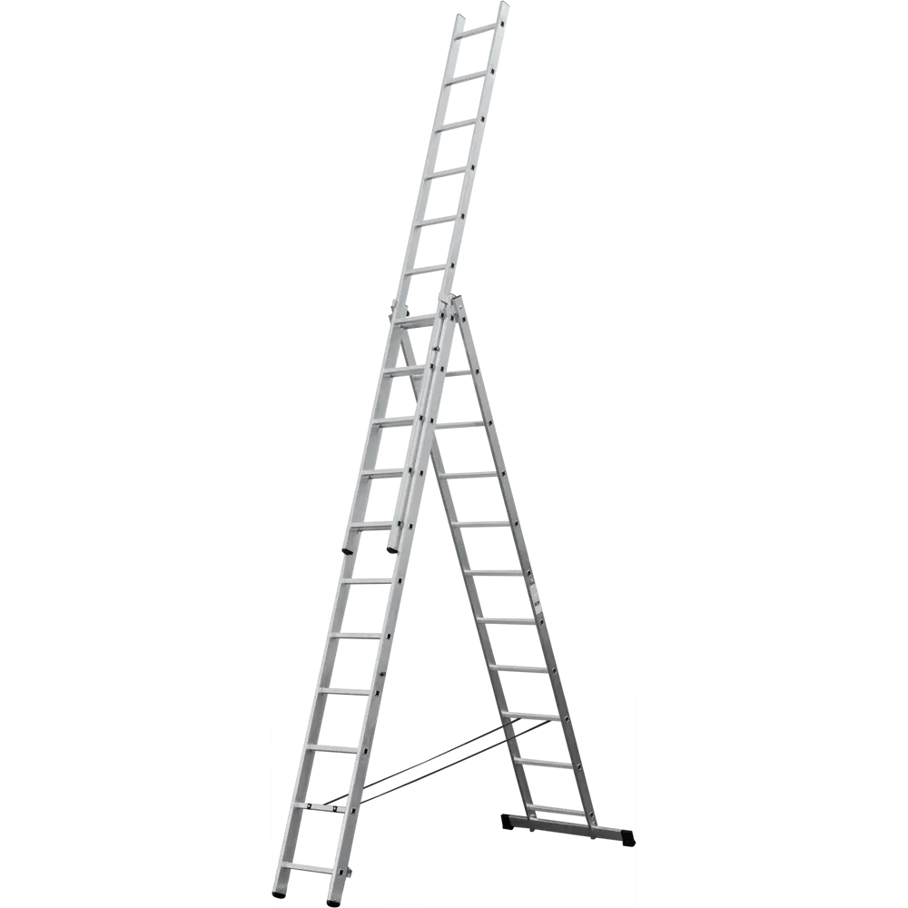 Лестница раскладная выдвижная 3-секционная Standers до 6.45 м 11 ступеней STLM-2080721