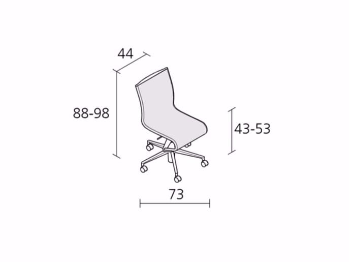 Регулируемое по высоте вращающееся офисное кресло с колесами Alias рамка ARCH-00098603 - Вид №4