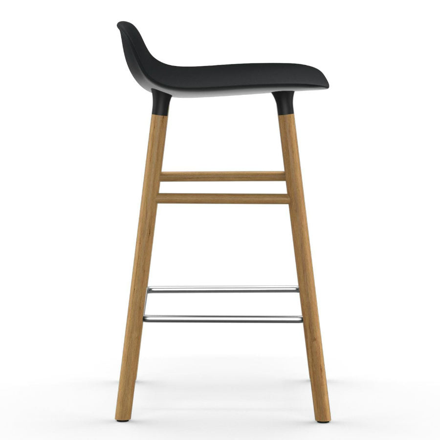 Барный стул Form с ножками из дуба 65 см, черный Normann Copenhagen 602782 - Вид №4