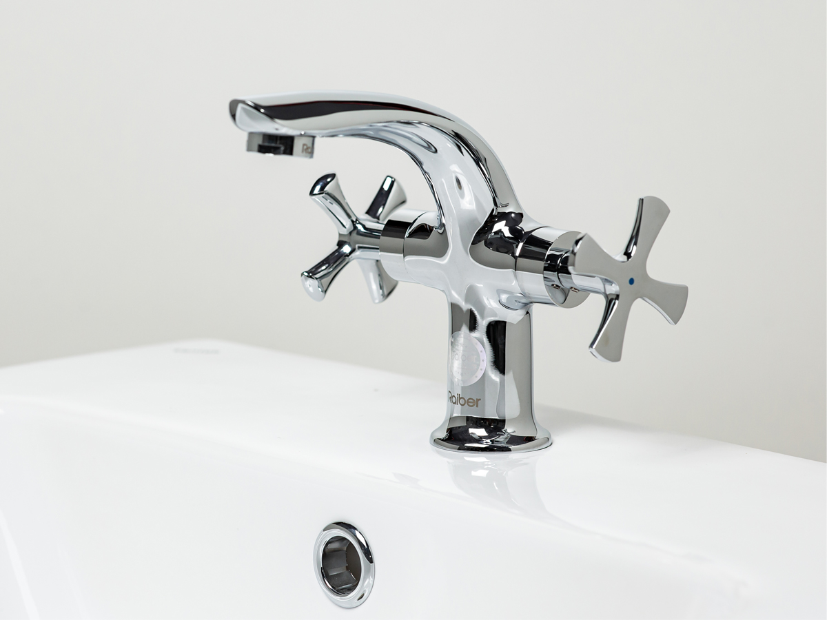 R2201 Смеситель для раковины Main с двумя рукоятками Raiber  - Вид №2