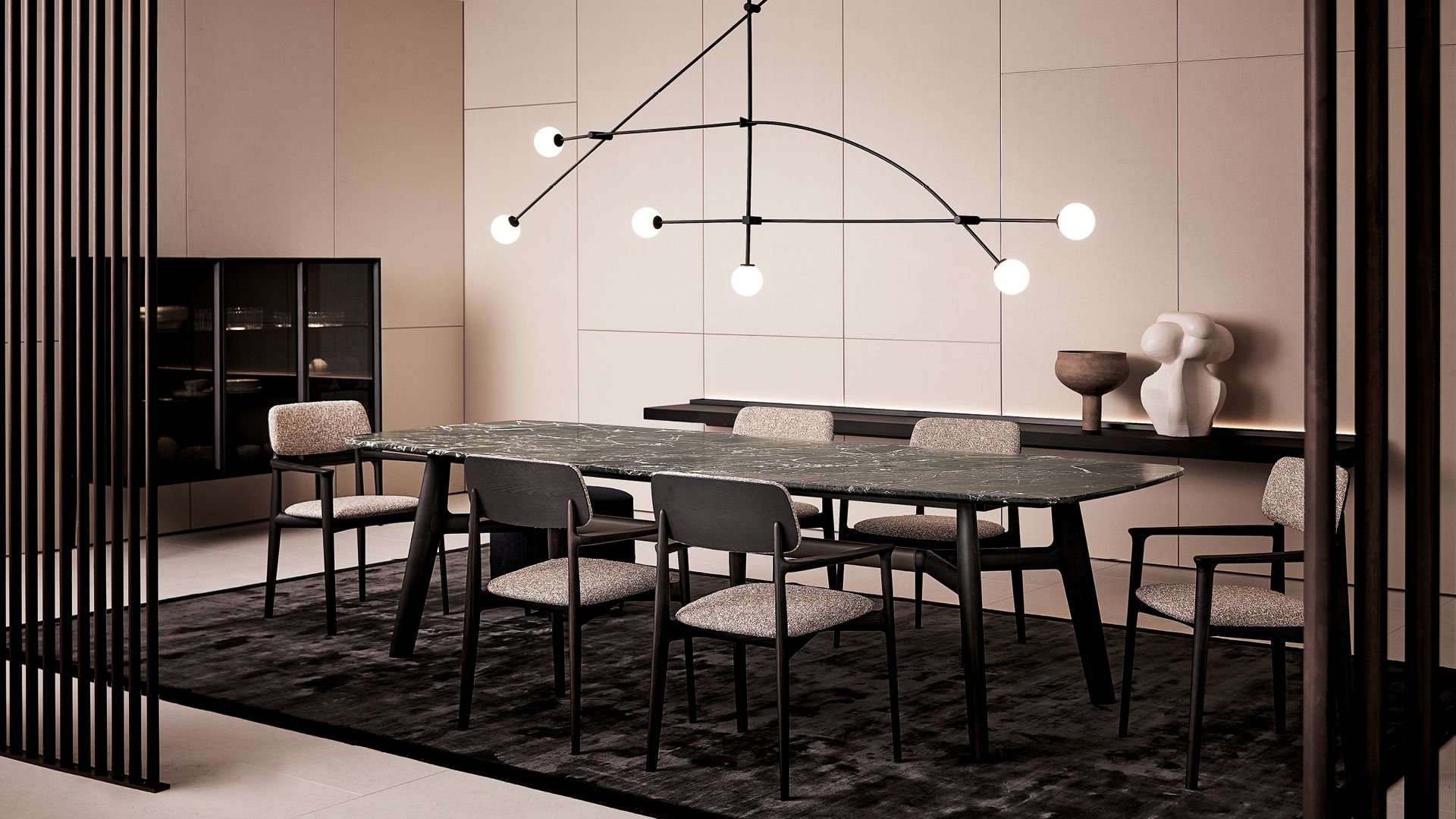 Мраморный прямоугольный стол для гостиной Poliform Curve ARCH-00066702 - Вид №1