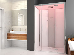 Прямоугольная нишевая душевая кабина с турецкой баней