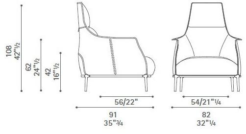 Poltrona Frau Кресло с подлокотниками с подголовником La collezione - divani e poltrone sun-id-1438559 - Вид №2