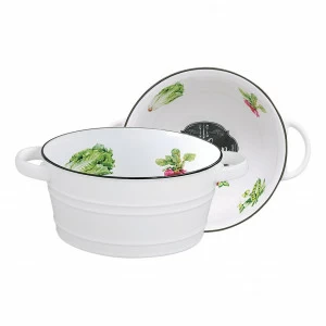 Салатник фарфоровый белый с зеленым "Кухня в стиле Ретро" EASY LIFE КУХНЯ В СТИЛЕ РЕТРО 00-3946702 Белый;зеленый