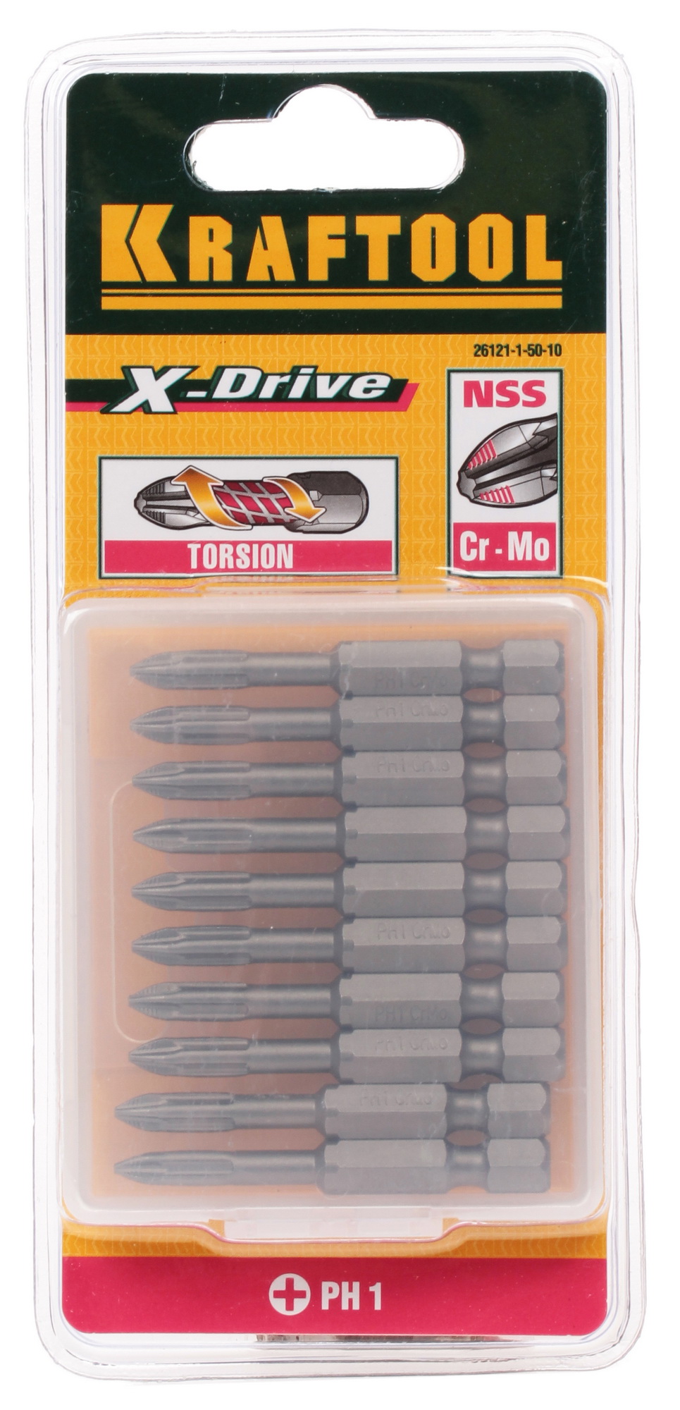 Набор бит KRAFTOOL 26121-1-50-10 1065206 STDN-0087205