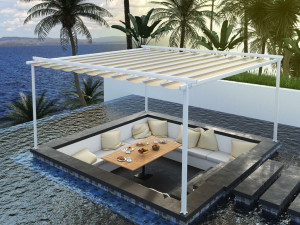 Самонесущая беседка с раздвижной крышкой