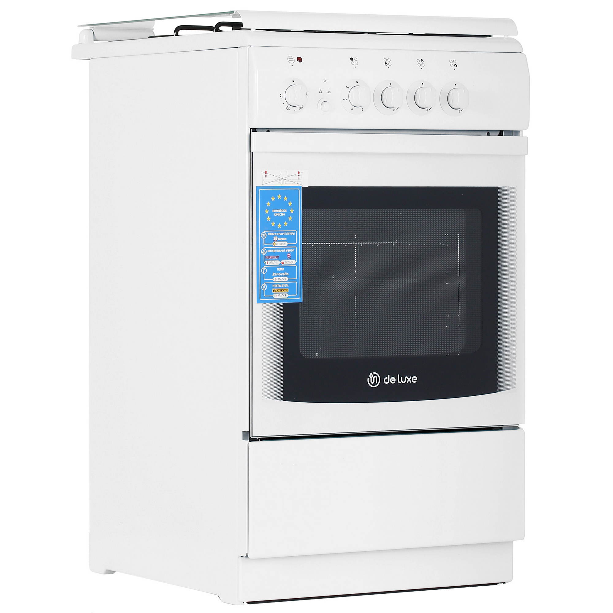 1185586 Комбинированная плита De Luxe 506031.01ГЭ (КР) белый STDN-0127392 - Вид №1