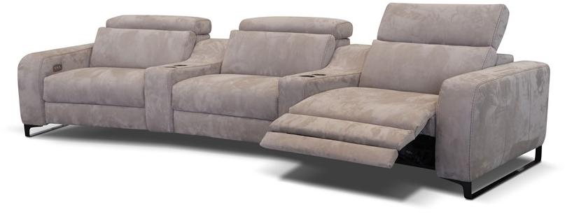 Rossini Sofas 3-местный изогнутый кожаный диван с регулируемой спинкой sun-id-1402386 - Вид №4
