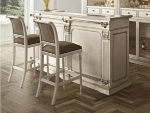 SCAPPINI & C Табурет с деревянным каркасом и тканевой обивкой Timeless Se 129/b