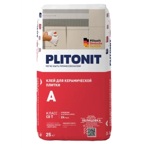 Клей для плитки Plitonit А класс 25 кг