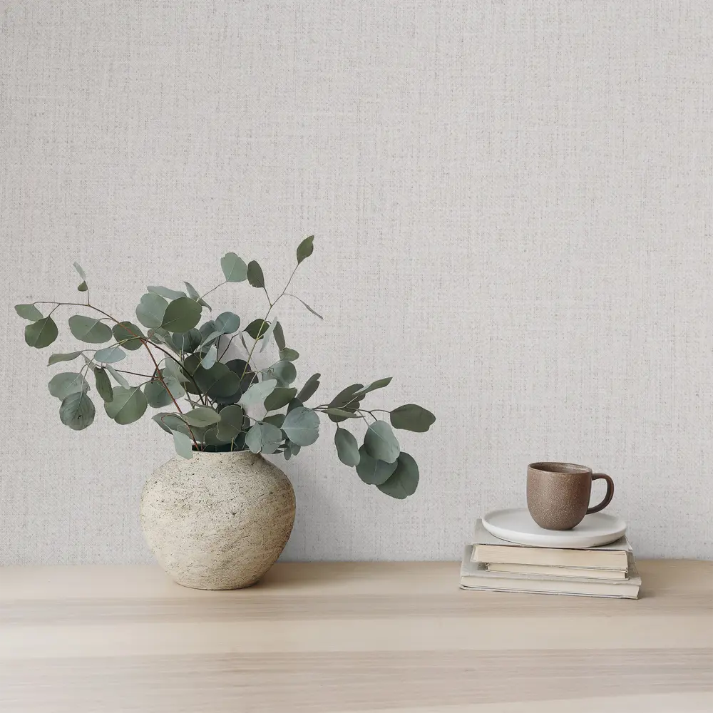 Флизелиновые обои Palitra Simple с фактурой рогожка в бежевых тонах 88062319 Rogozhka STLM-0813247 - Вид №3