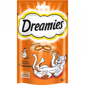 ПР0021528 Лакомство для кошек лакомые подушечки с курицей 60г Dreamies