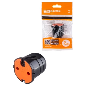 91579553 Розетка кабельная Tdm electric SQ1806-0214 с заземлением 250 В 10 A цвет черный STLM-1115521