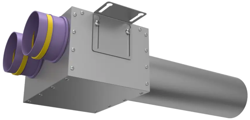91528952 Пленум прямой круглый Provent VPDL 125/90×2 на 2 выхода 400 мм STLM-0851597
