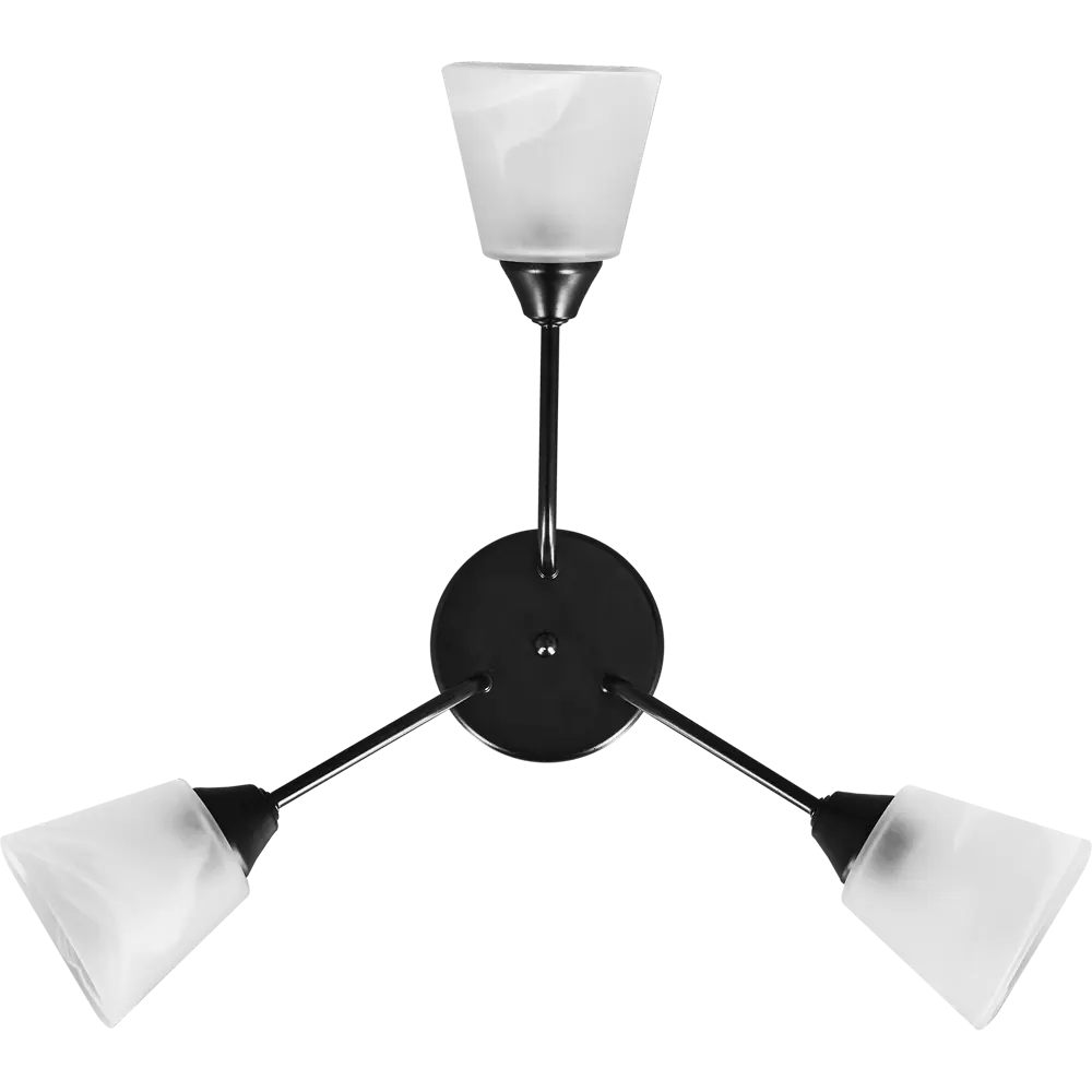 Люстра потолочная «Юкка» КС30097/3C, 3 ламп, 9 м², цвет чёрный/белый КЛЮЧНИК STLM-2069951 - Вид №3