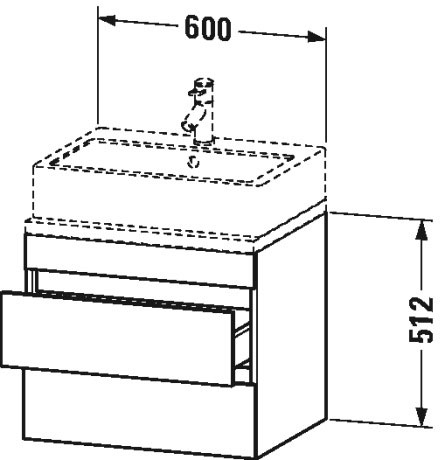 DS530501818 Тумбочка для компактной консоли DuraStyle #DS5305 600 x 478 мм Белый матовый, декор Duravit - Вид №1