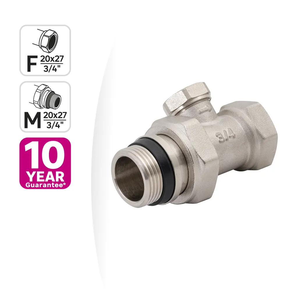 Клапан для радиатора прямой MONLID 3/4" латунь 89374500 STLM-2204469  - Вид №3