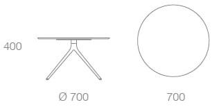 Albaplus Журнальный столик из стали с круглой столешницей из hpl Momo sun-id-1381622 - Вид №2