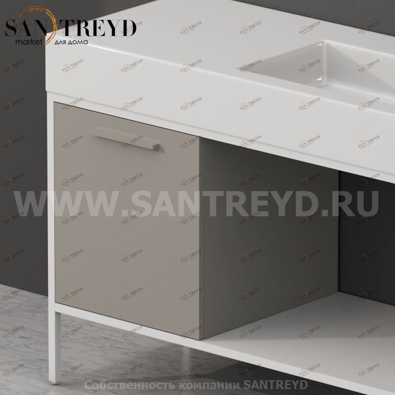 SS4548GH2 Тумба с открывающейся левой створкой (с 1 стеклянной полкой) Globo Ceramica Globo INCANTHO