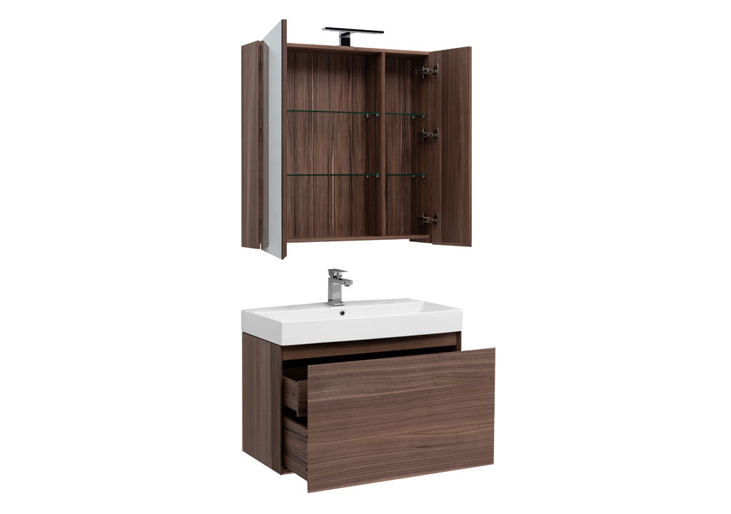 Мебель для ванной Aquanet Нью-Йорк 85 орех 00211661 - Вид №1