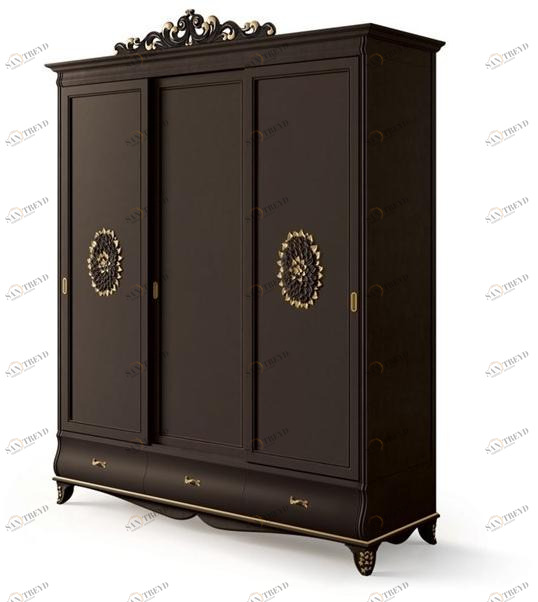 Carpanese Home Деревянный шкаф с раздвижными дверцами и комодом Heritage 6276