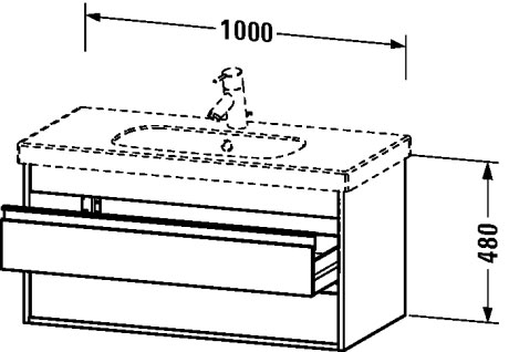 KT664802222 Ketho Тумбочка подвесная Белый глянцевый декор Duravit - Вид №1