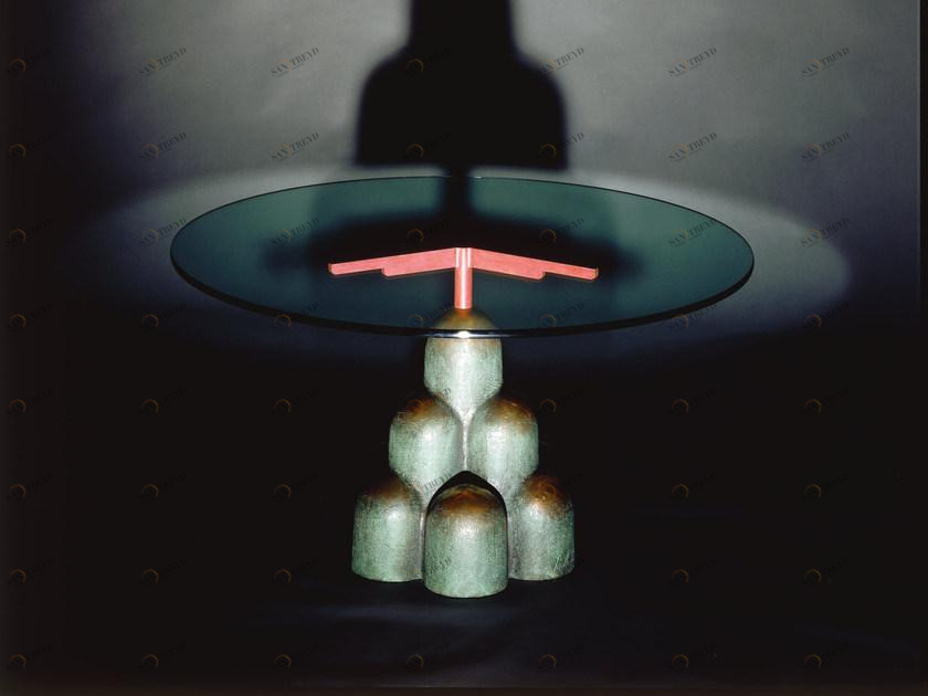 Mirabili Круглый стол из хрусталя и бронзы Mirabili arte d'abitare sun-id-1411602