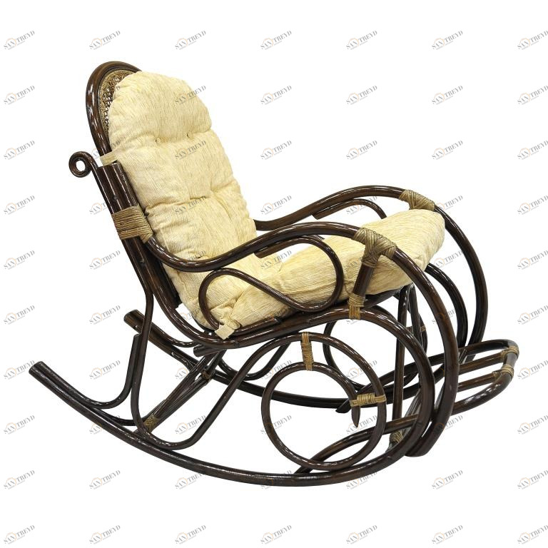 Кресло-качалка с подножкой "Милак-2" ЭКО ДИЗАЙН CLASSIC RATTAN 129512 Бежевый;коричневый 