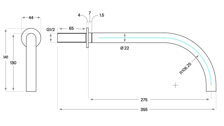 Дозирующий носик из нержавеющей стали для умывальника COCOON John Pawson ARCH-00071745 - Вид №5