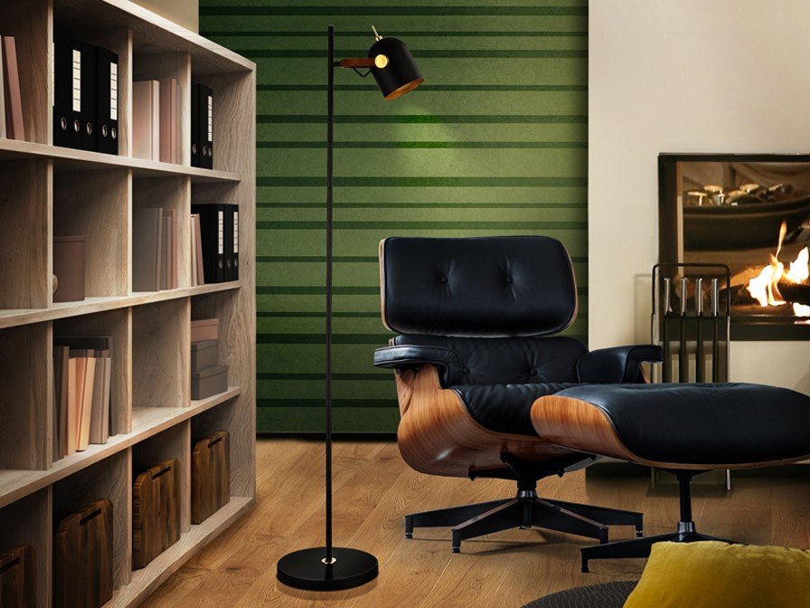 089312 Торшер черный/золотой Schuller Adame  - Вид №1