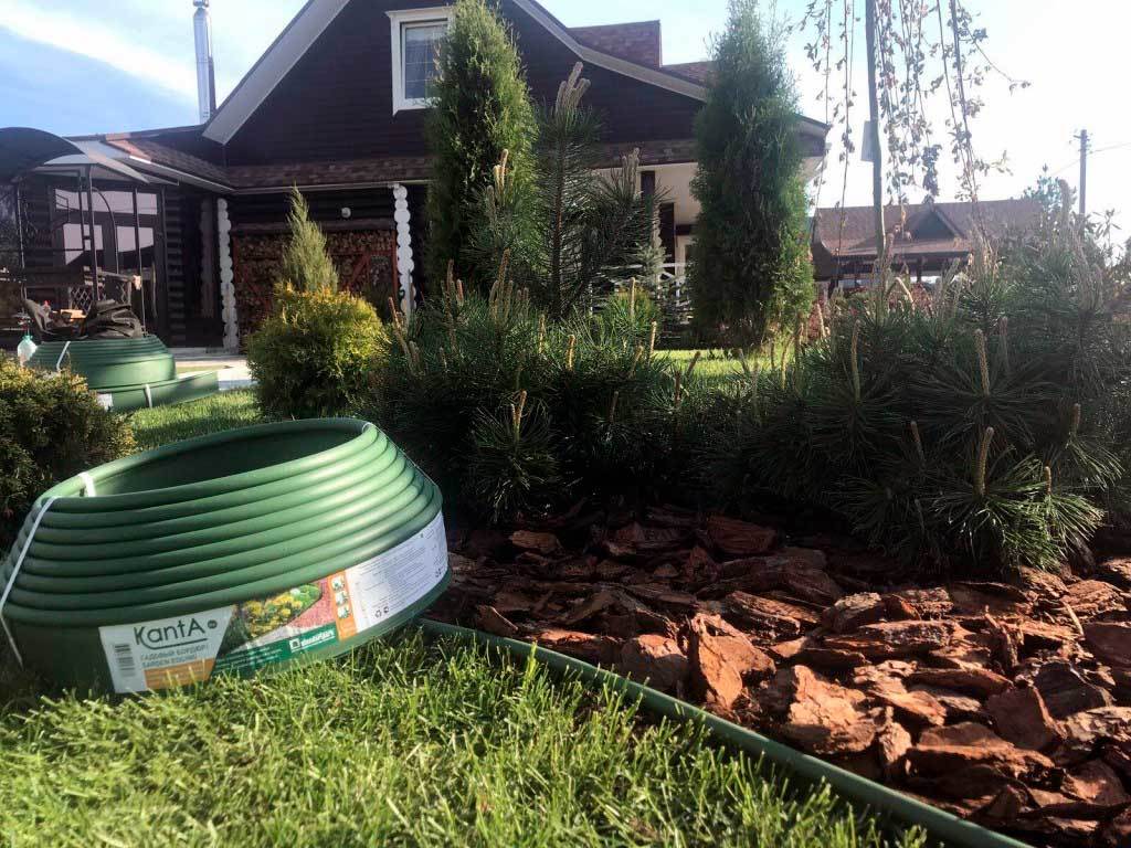 Садовый бордюр "Канта", оливковый ГеоПластБорд GPBST-30 - Вид №1