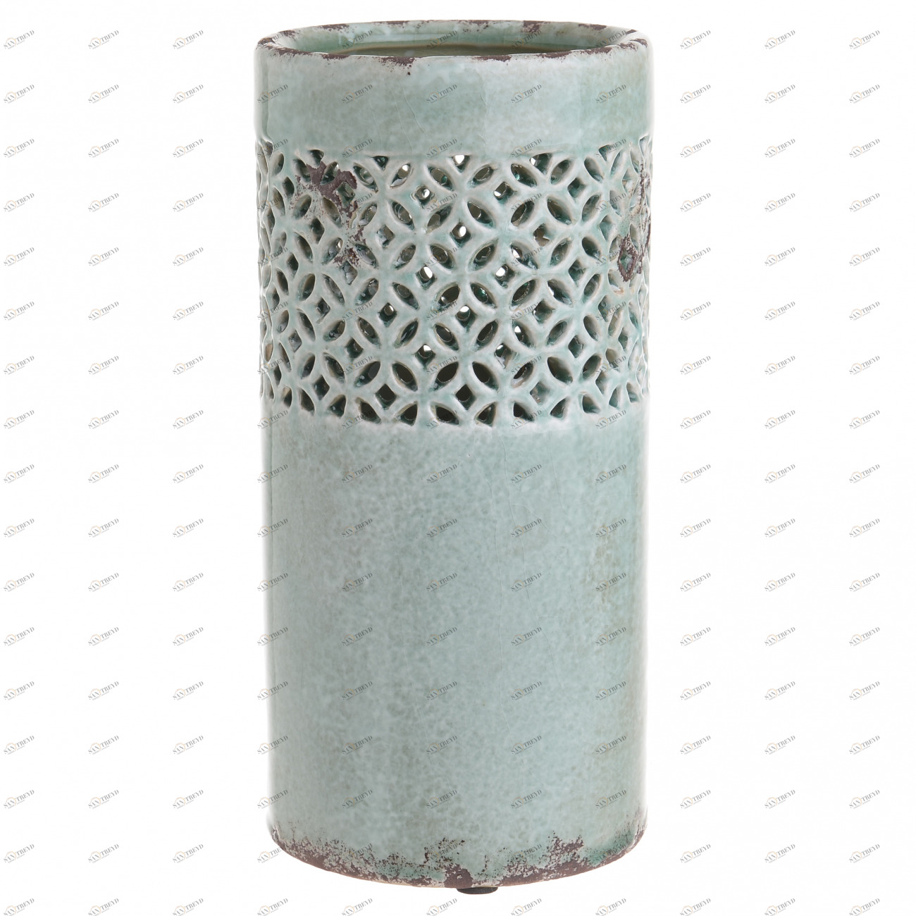 Ваза с плетением зелёного цвета TO4ROOMS - 212644 Зеленый 