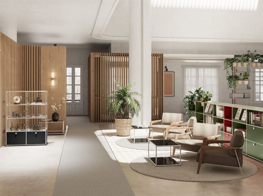 Стальная модульная офисная Книжная полка USM USM Haller System ARCH-00040290