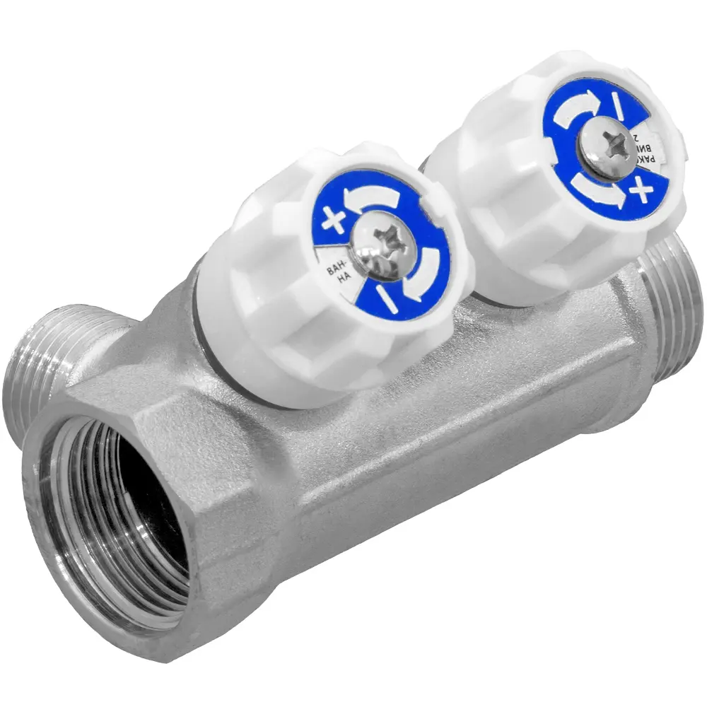 Коллектор с вентилем MPF на 2 выхода 3/4"x1/2" наружная резьба STLM-2174214 - Вид №1